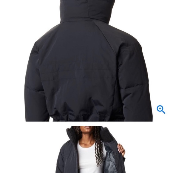 Woman’s long black Columbia winter jacket size LG - Picture 5 of 14